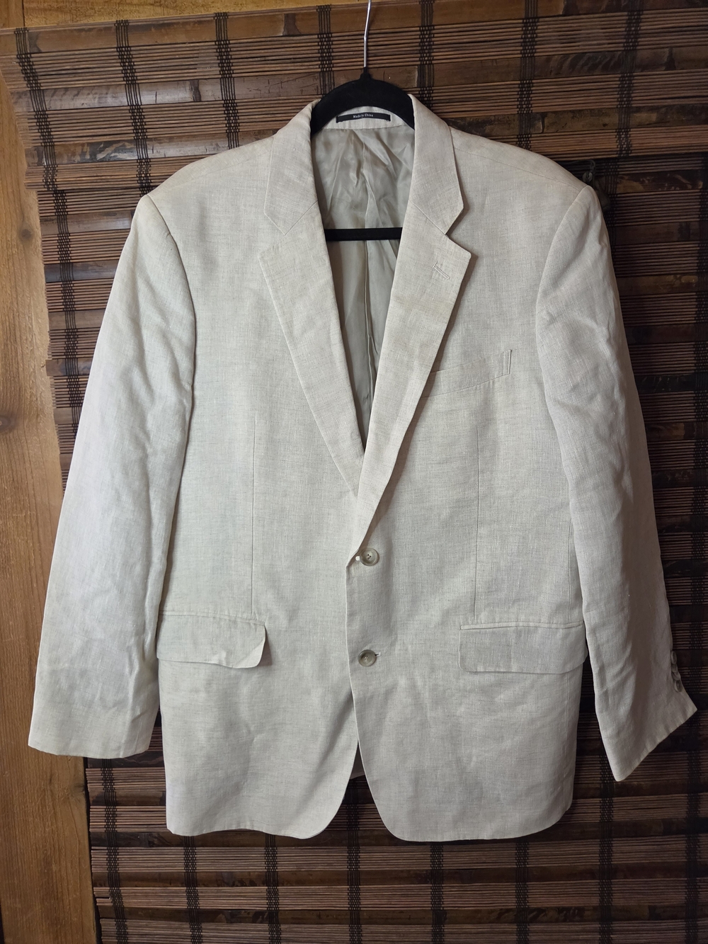 Nordstrom 100% Linen Tan Blazer Sport Coat Fratelli Ormezzano Men's 42R